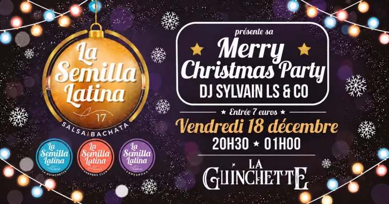 Affiche de l'événement The Merry Chrismas Latin Party by Semilla Latina du 18/12/2026 à Rochefort