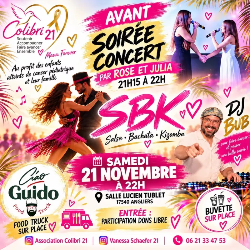 Affiche de l'événement Soirée SBK caritative du 21/11/2026 à Angliers