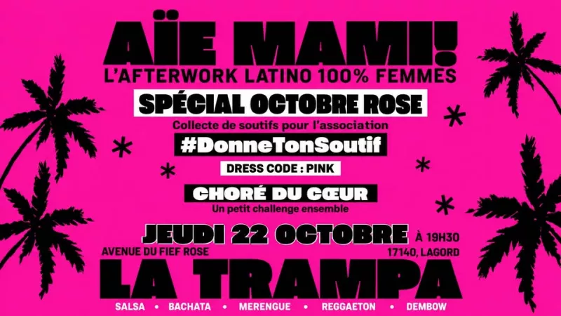 Affiche de l'événement AÏE MAMI ! - L’After Work Latino 100 % Femmes à La Trampa du 22/10/2026 à Lagord