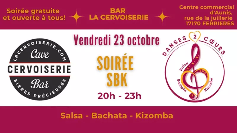 Affiche de l'événement Soirée SBK La Cervoiserie Ferrieres du 23/10/2026 à Ferrières