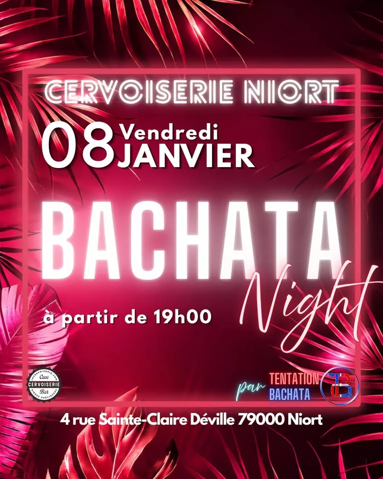 Affiche de l'événement Bachata Night - Cervoiserie Niort du 08/01/2027 à Niort